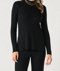 Dex - Mock Neck Ribbed Tunic Sweater
