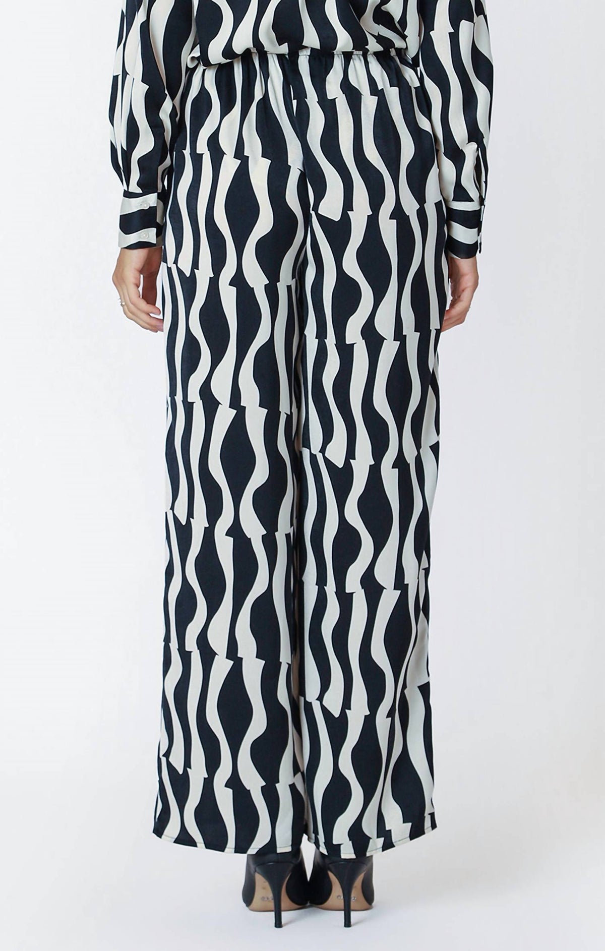 Dex - Wave Satin Wide Leg Pants