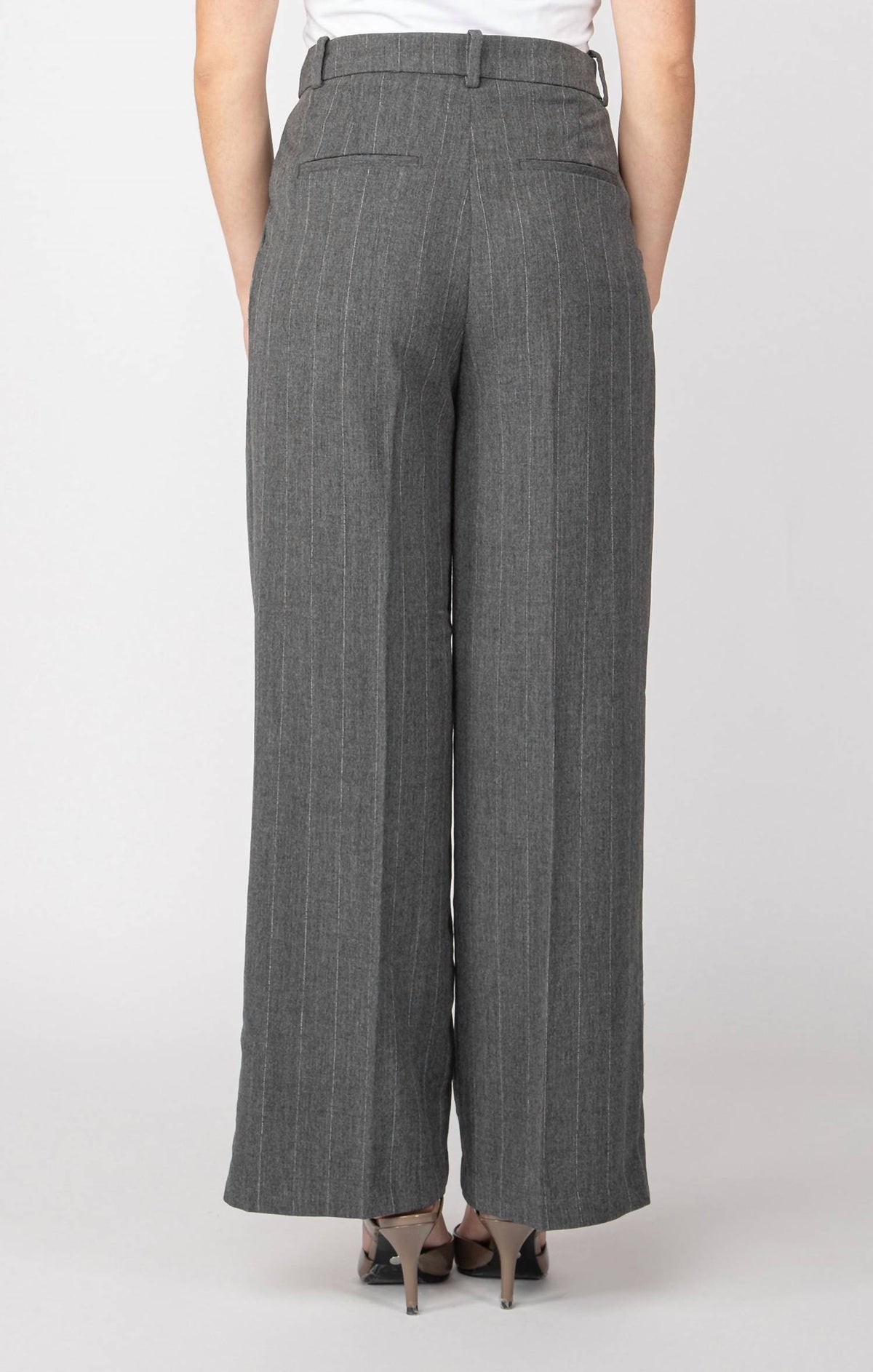 Dex - Wide Leg Pinstripe Trouser