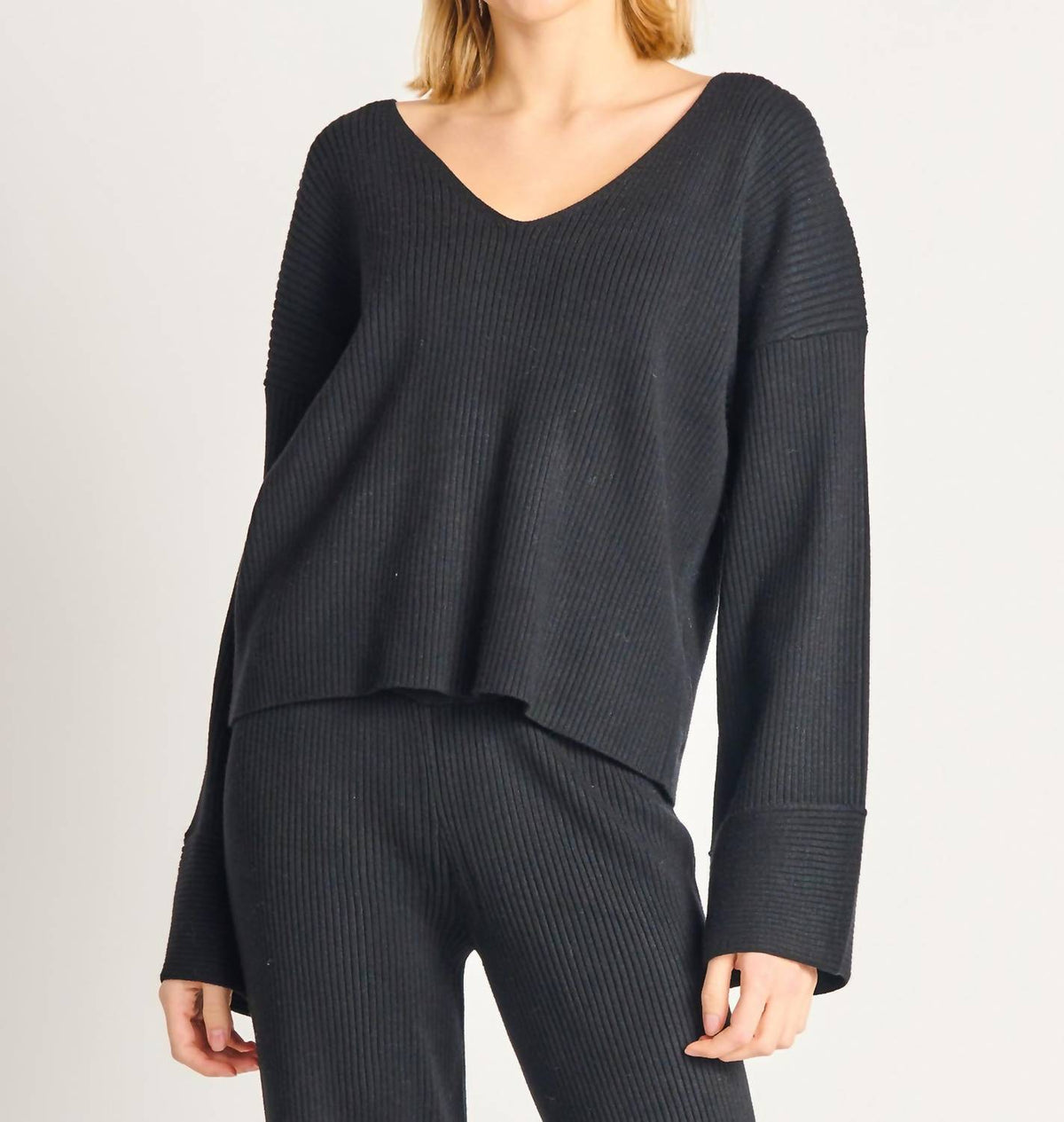 Dex - WIDE SLEEVE RIBBED SWEATER