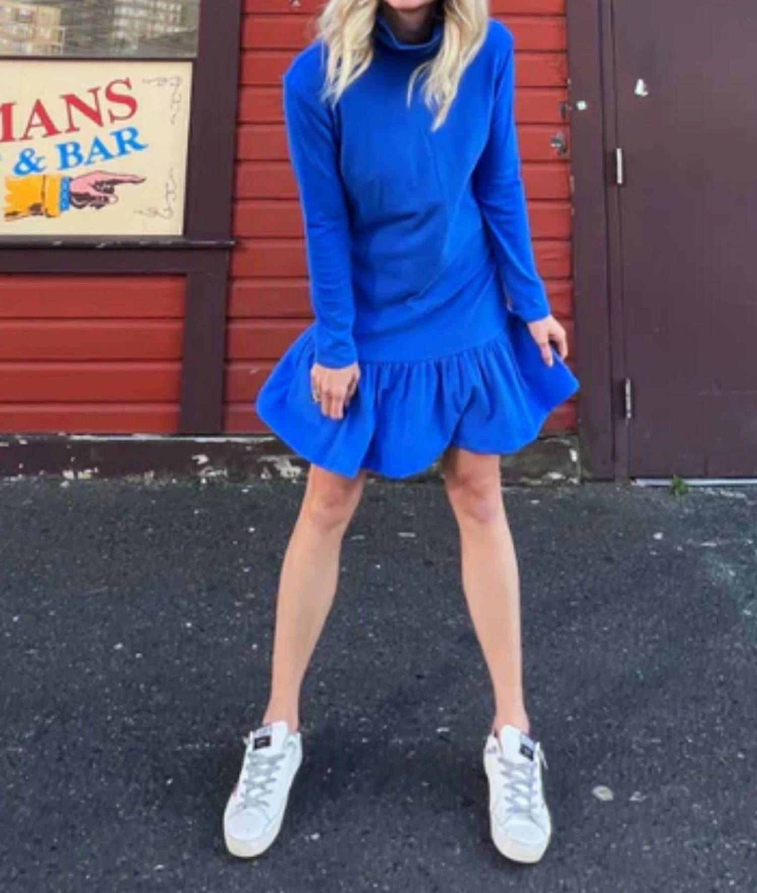 Buru - Long Sleeve Turtleneck Mini Dress