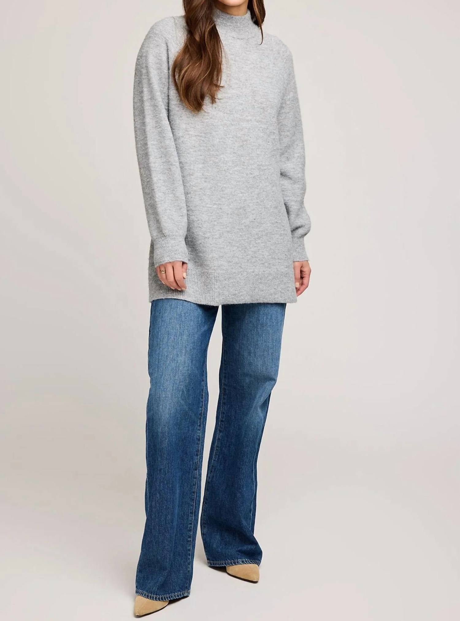 Gentle Fawn Lena Tunic Sweater in heather grey - women's sweater - alternate view