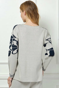 See And Be Seen - Flower Jacquard Sweater Set