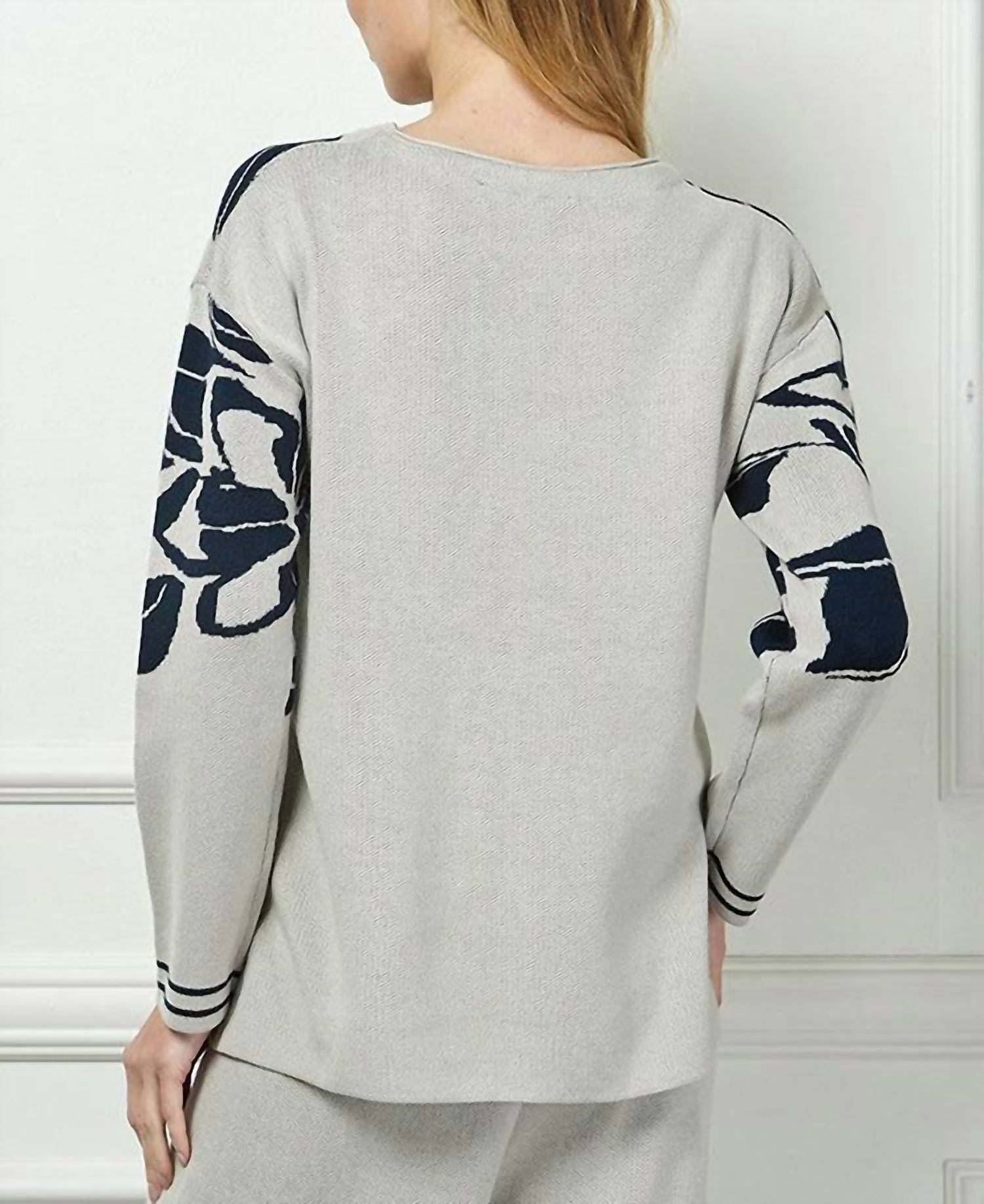 See And Be Seen - Flower Jacquard Sweater Set