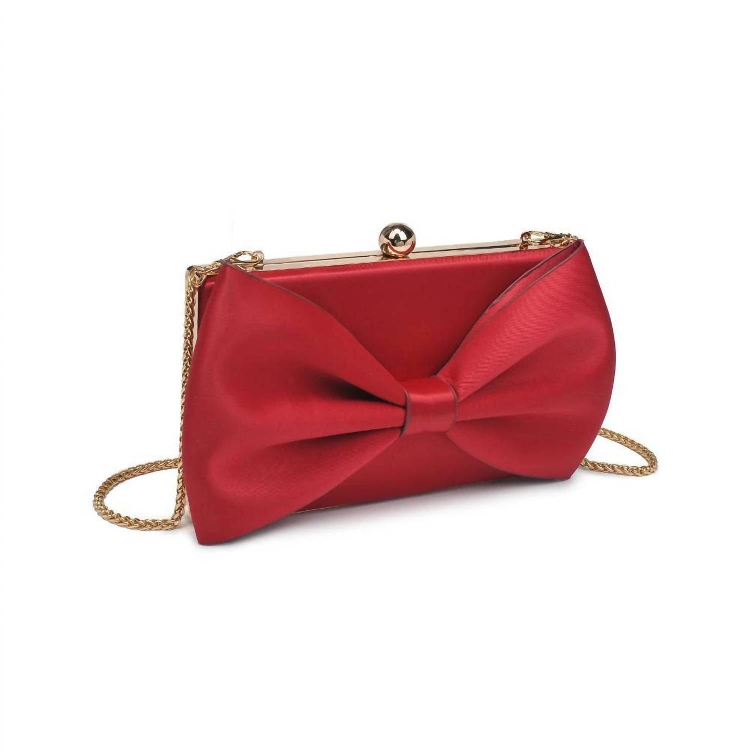 Urban Expressions Women's Belle Bow Evening Bag in red - women's bag - detail view