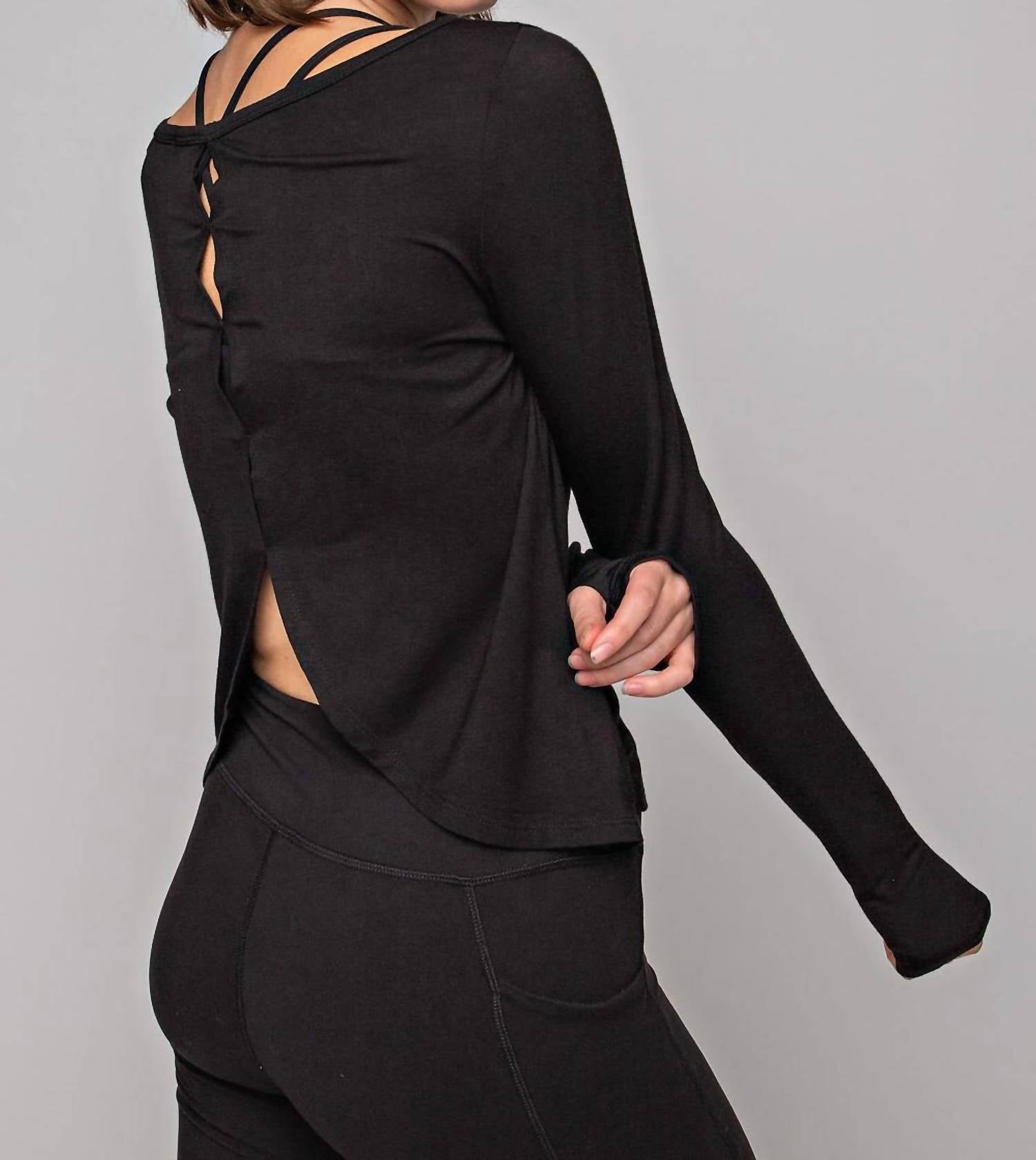 Rae Mode - Long Sleeve Boat Neckline Yoga Top
