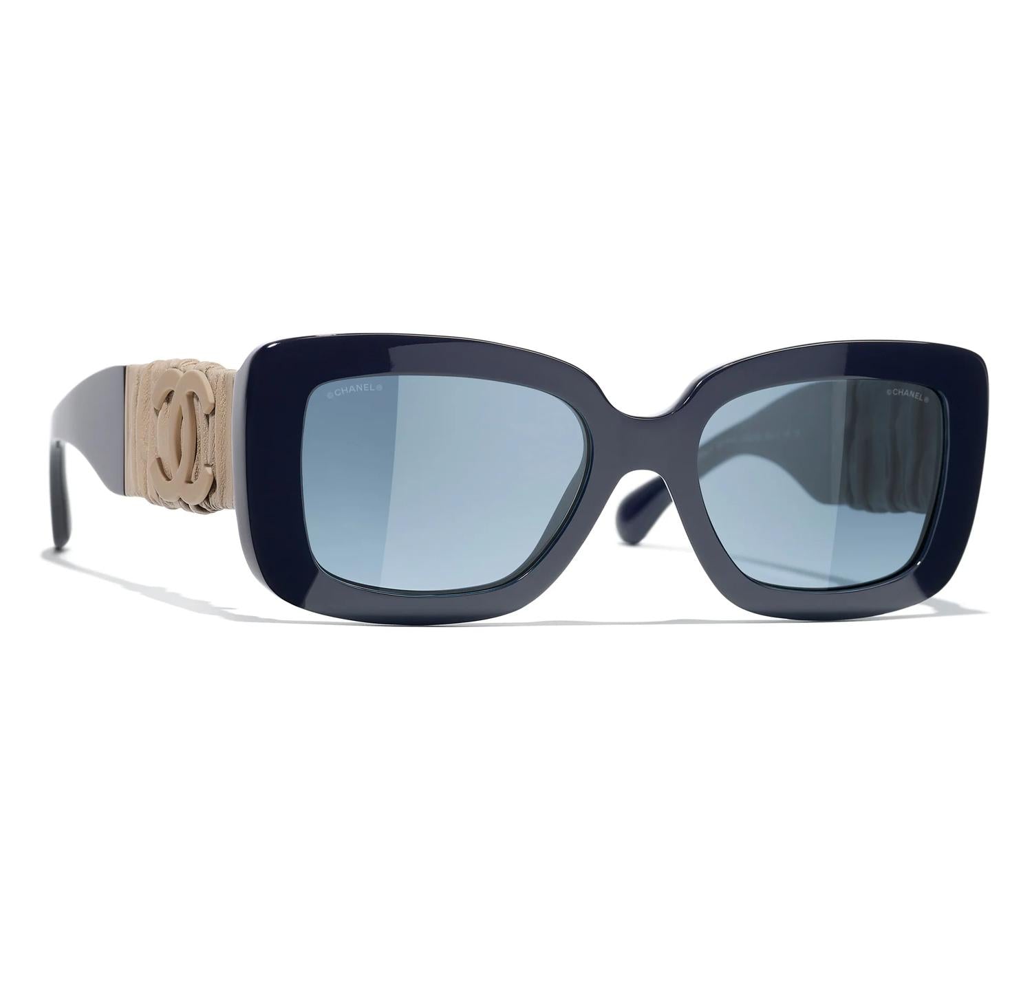 Chanel - Acetate Calfskin Square Non Polarized Sunglasses 5473qa - 1462s2