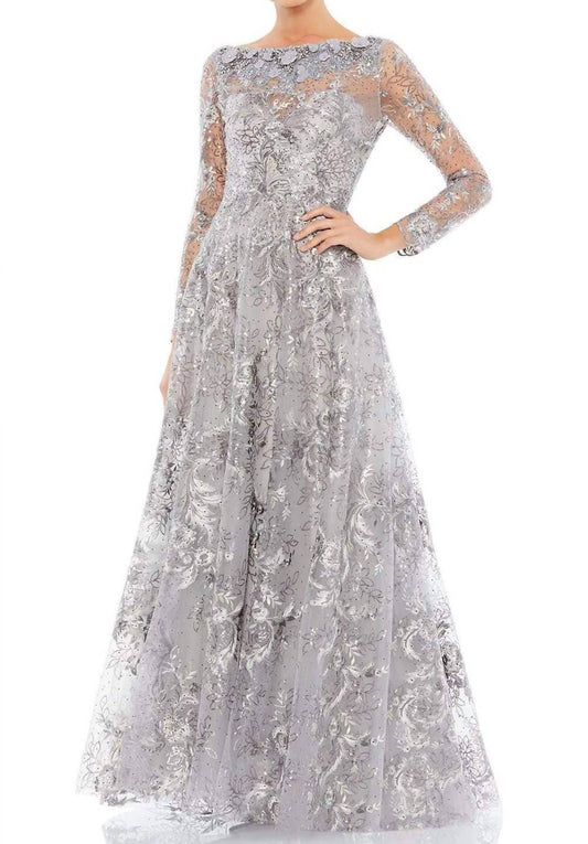 Mac Duggal - Scoop Long Sleeve Gown