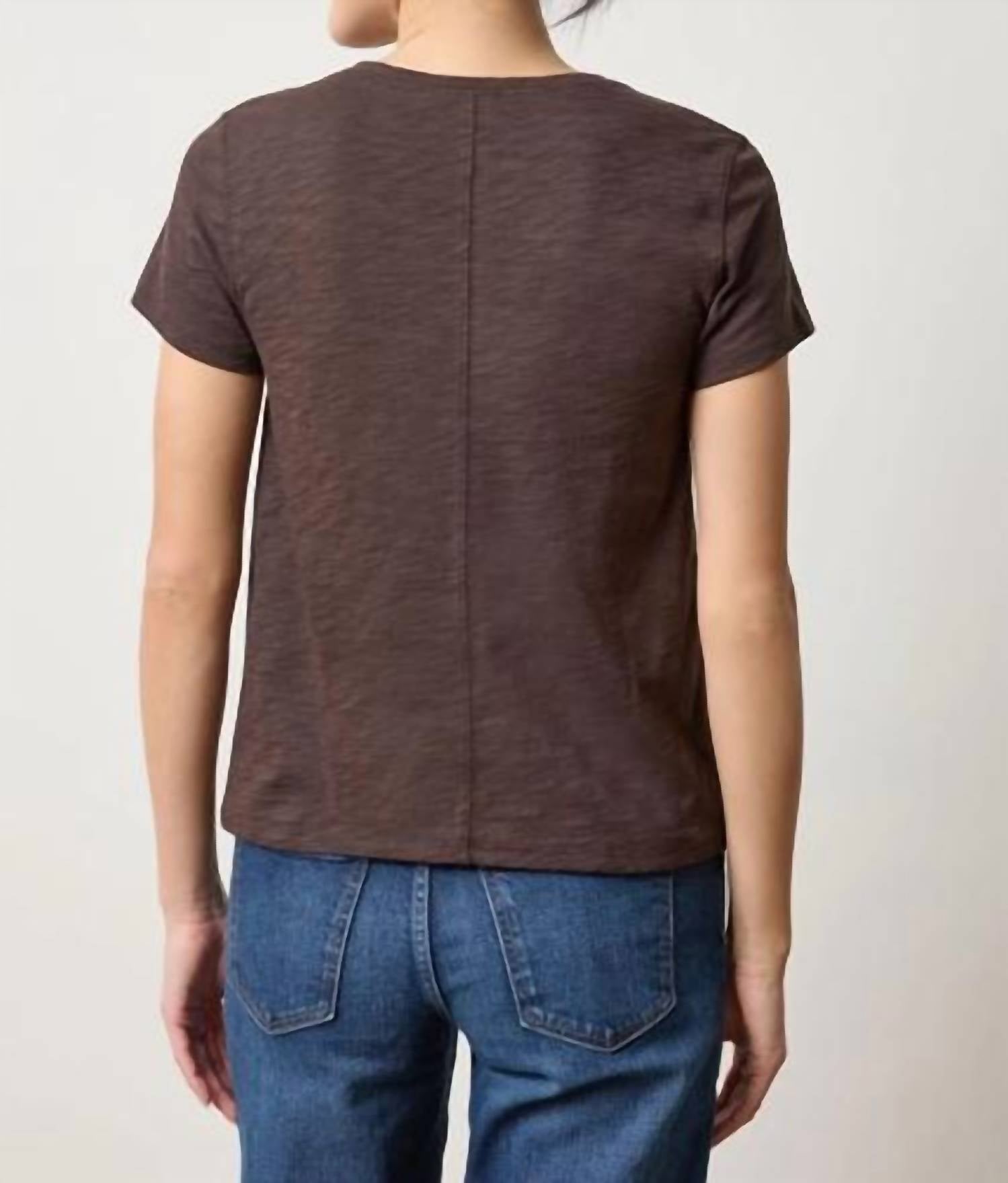 Lilla P - Short Sleeve Back Seam V-neck Tee