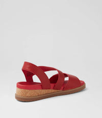 Ziera Women's Vamsy Sandal in red red sole - women's sandal - detail view