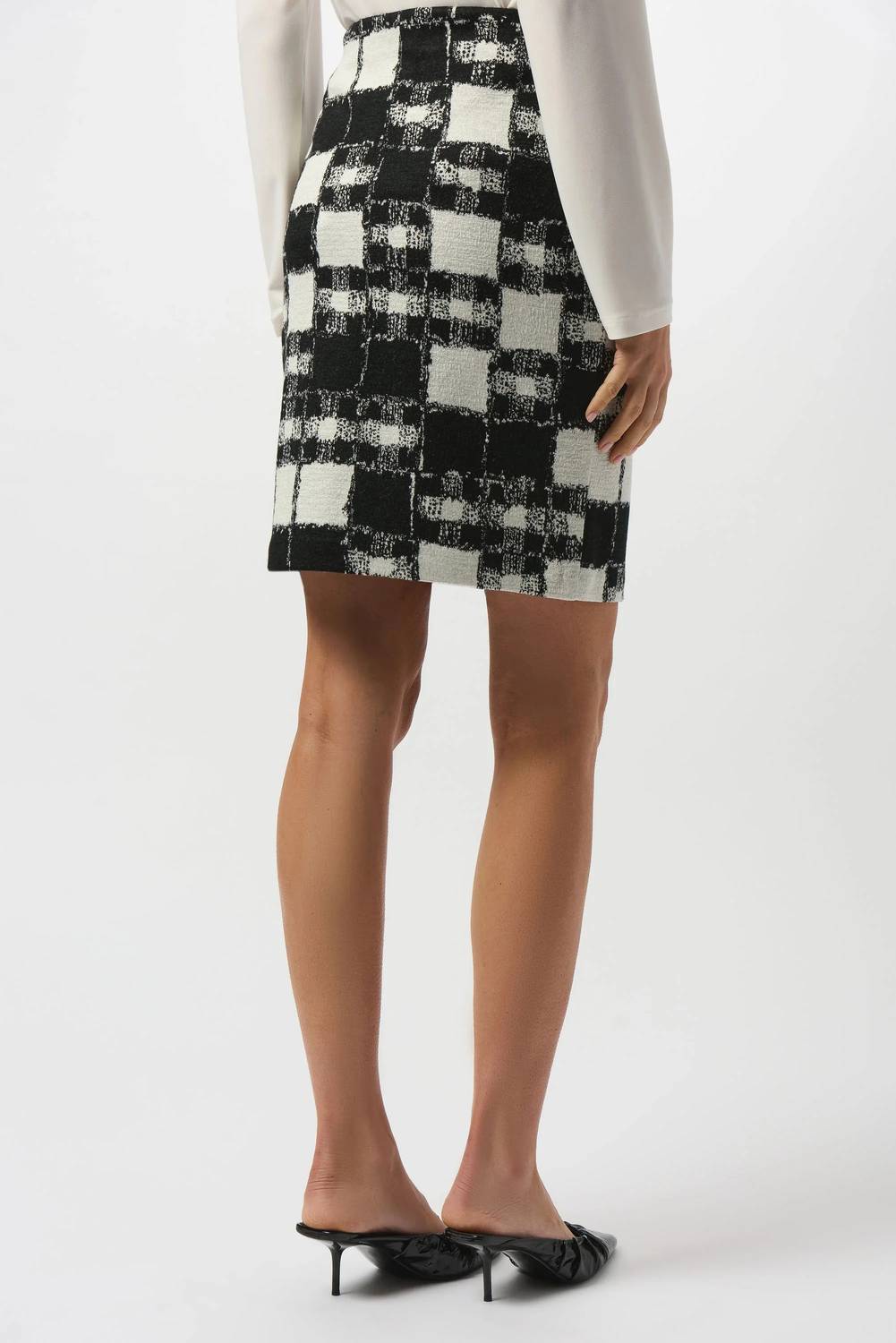 Joseph Ribkoff - Checkered Jacquard Mini Pencil Skirt