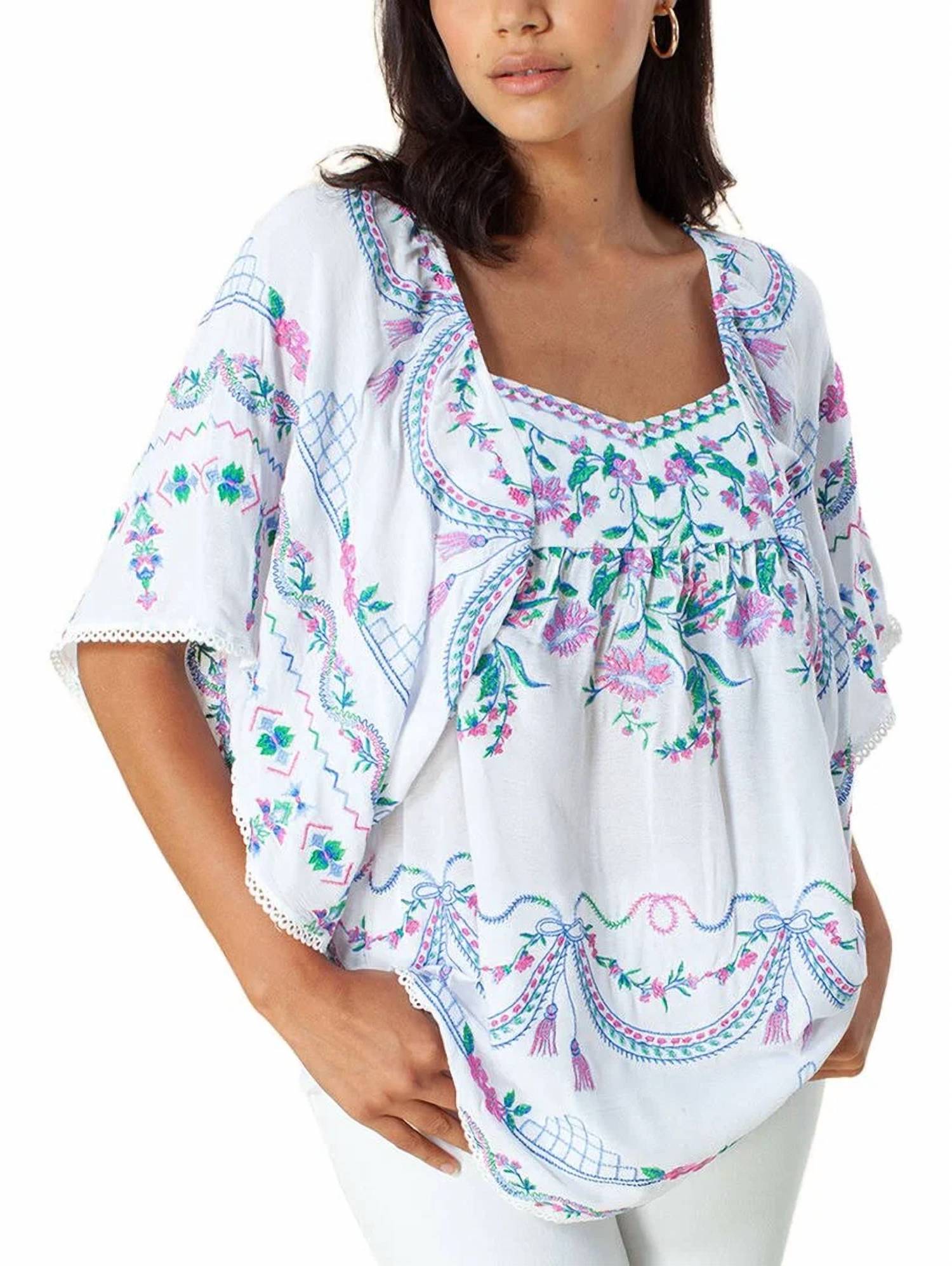 HALE BOB Flutter Sleeve Top in white - women's t-shirt