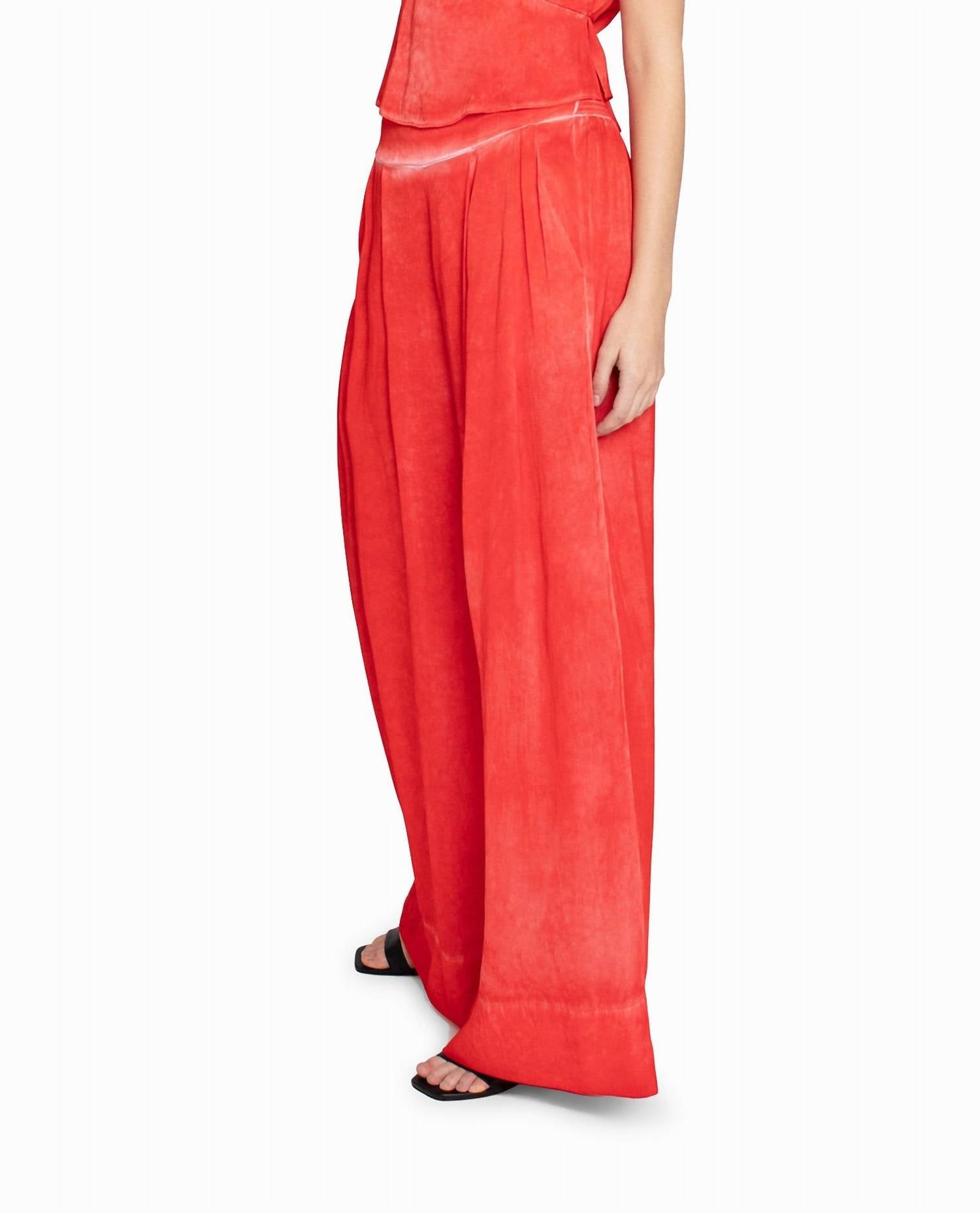 Nicole Miller - Garment Dyed Silk Wide Leg Pant