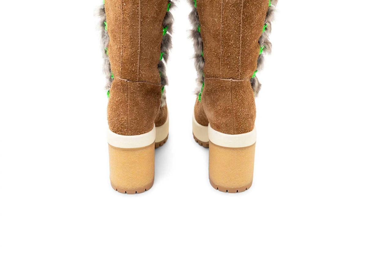 Hogan - Women's Fur-trimmed Lace-up Knee-high Boots