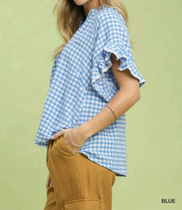 Umgee - Gingham Ruffle Top