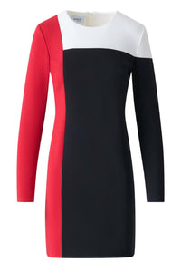 Akris Punto - Women's Long Sleeve Signature Stretch Colorblk Shift Dress