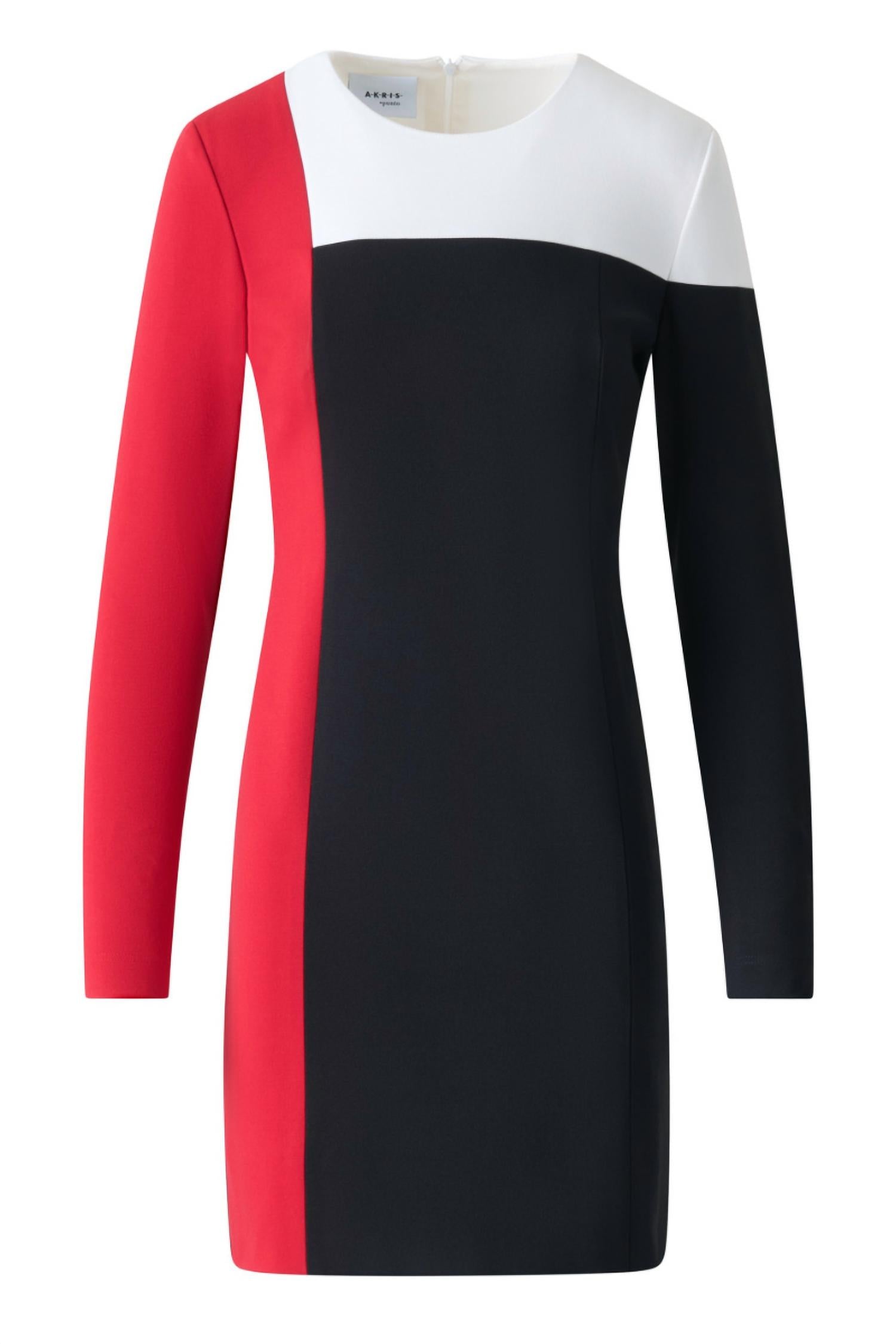 Akris Punto - Women's Long Sleeve Signature Stretch Colorblk Shift Dress