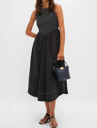 Ganni - Stretch Cotton Smock Midi Dress