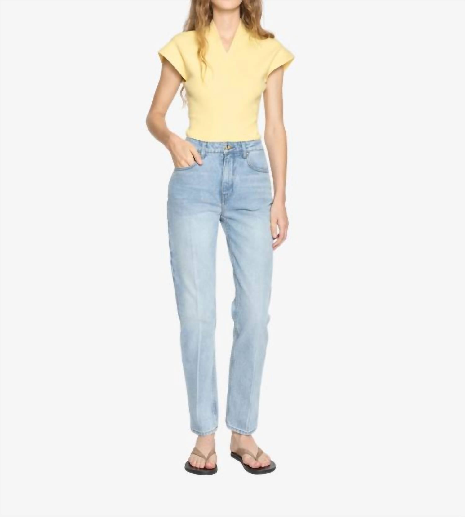 Ossou Noon High Rise Straight Leg Jean in salt wash - women's jeans