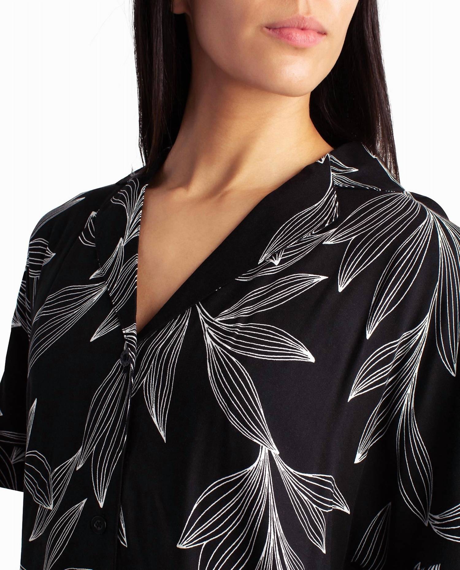 Nicole Miller - Woven Shirt And Short Two-Piece Sleepwear Set