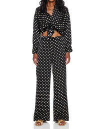 LUCY PARIS Rue Pant in black cream - women's pants - detail view