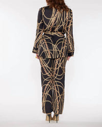 Circular Path - Open Front With Detachable Waist Tie Kimono