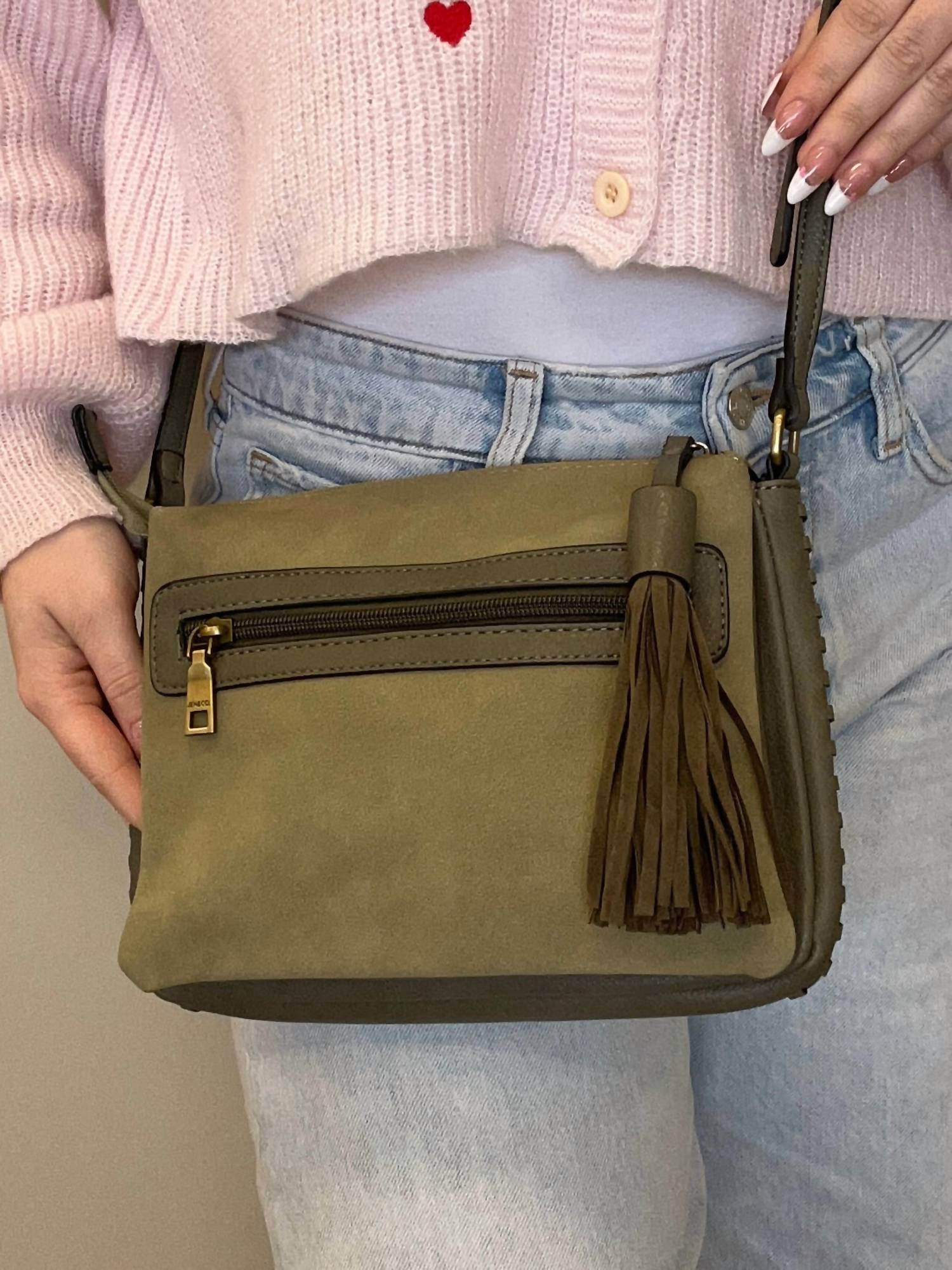 Jen & Co. - Women's The Sabrina 2 Tone Crossbody With 3 Compartments