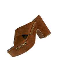 Liliana Women's Suede Dandy Platforms in tan - women's shoe - detail view