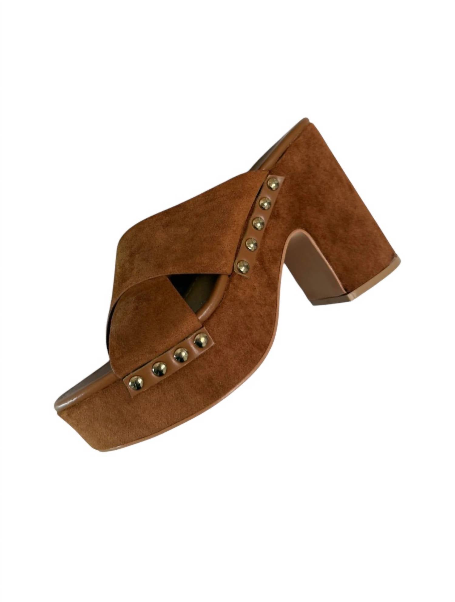 Liliana Women's Suede Dandy Platforms in tan - women's shoe - detail view