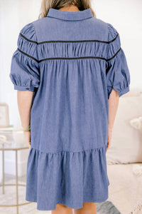 Ee:Some - Bleach Washed Button Down Mini Dress