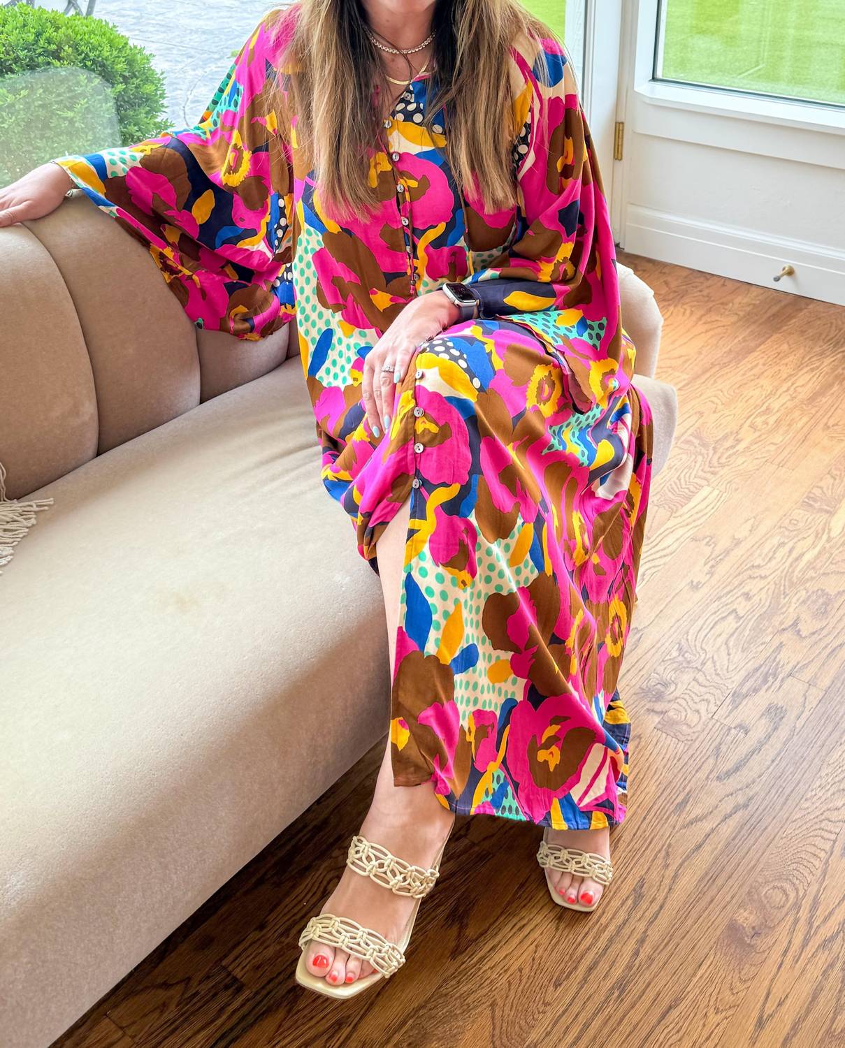 Karlie Boho Bloom Kaftan Maxi Dress in multi - women's dress - alternate view