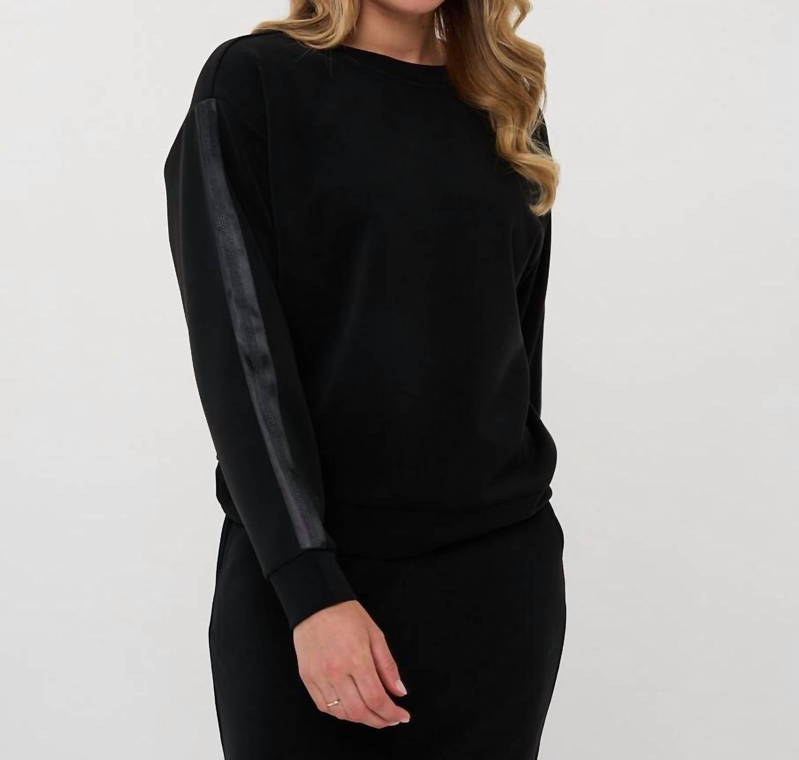 Esqualo - Modal Sweatshirt With Rhinestone Trim
