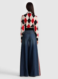 Alice + Olivia - Carolann Argyle Pullover Top
