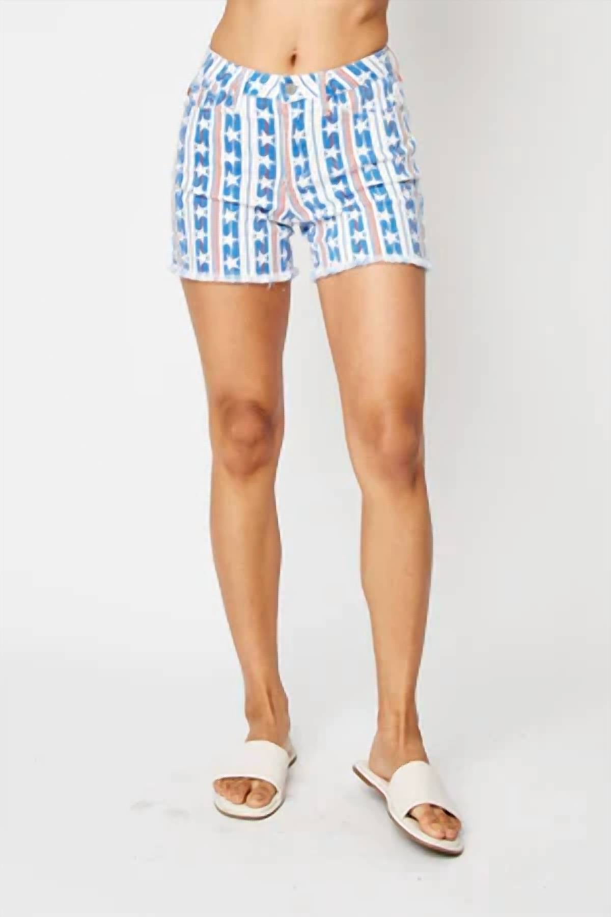 Judy Blue - Usa Fray Hem Shorts