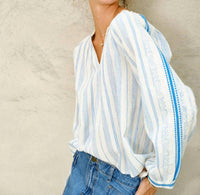 M.A.B.E. - Marvi Embroidered Long Sleeve Top