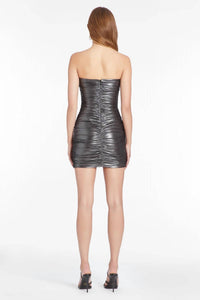 Amanda Uprichard - Tenley Metallic Strapless Rosette Dress