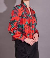 Alden Adair Oliver Long Sleeve Top in legacy floral leaf - women's blouse - view 7