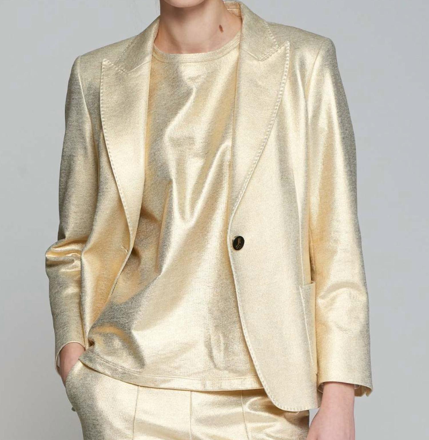 Vilagallo Hillary Stretch Blazer in gold - women's jacket