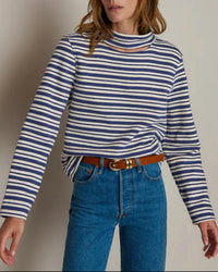 Nation LTD Delphine Sweatshirt Top in tossed stripe - women's top