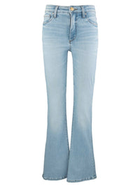 KUT FROM THE KLOTH High Rise Flare Jeans in funnel - women's jeans - detail view