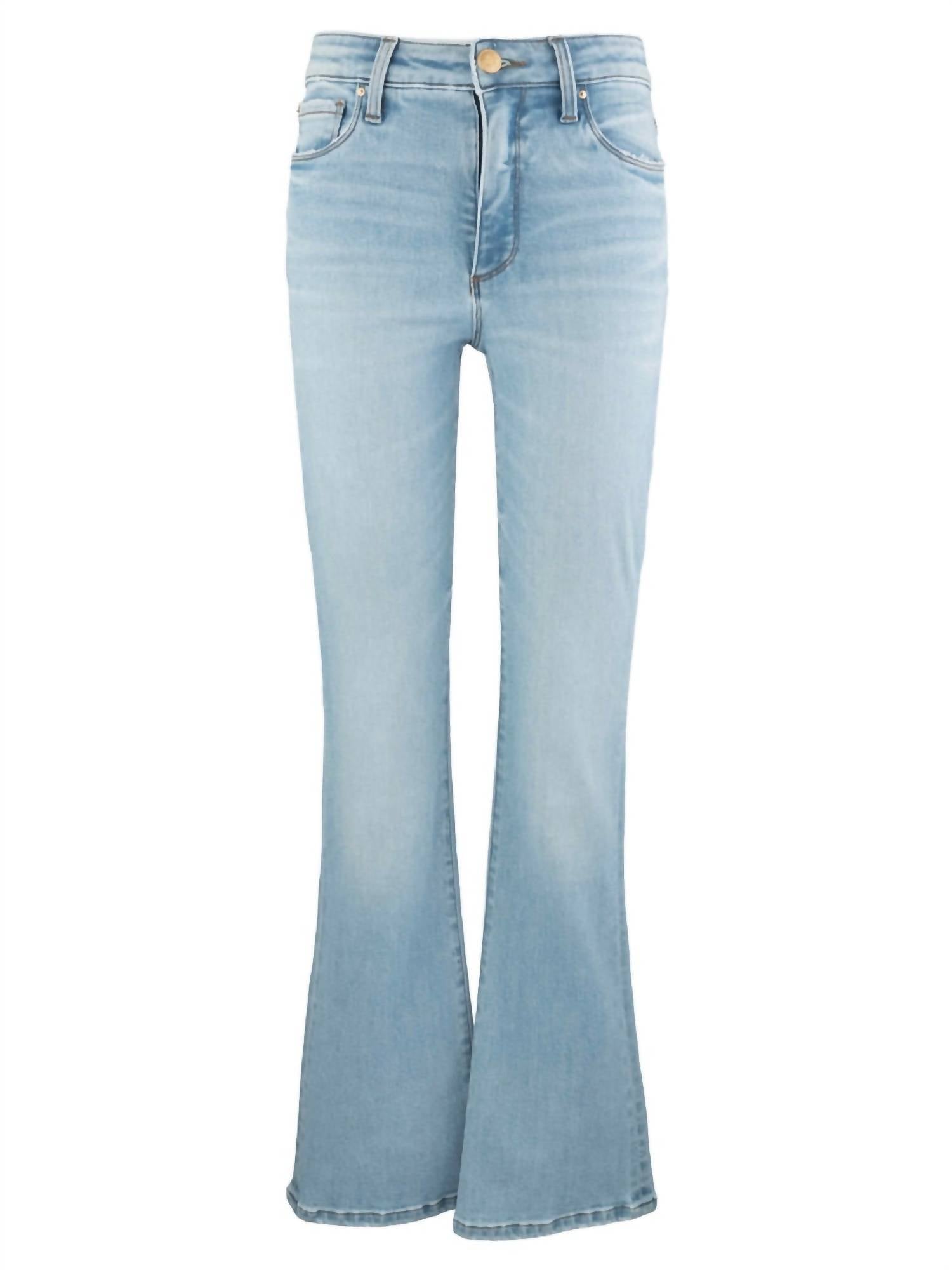 KUT FROM THE KLOTH High Rise Flare Jeans in funnel - women's jeans - detail view