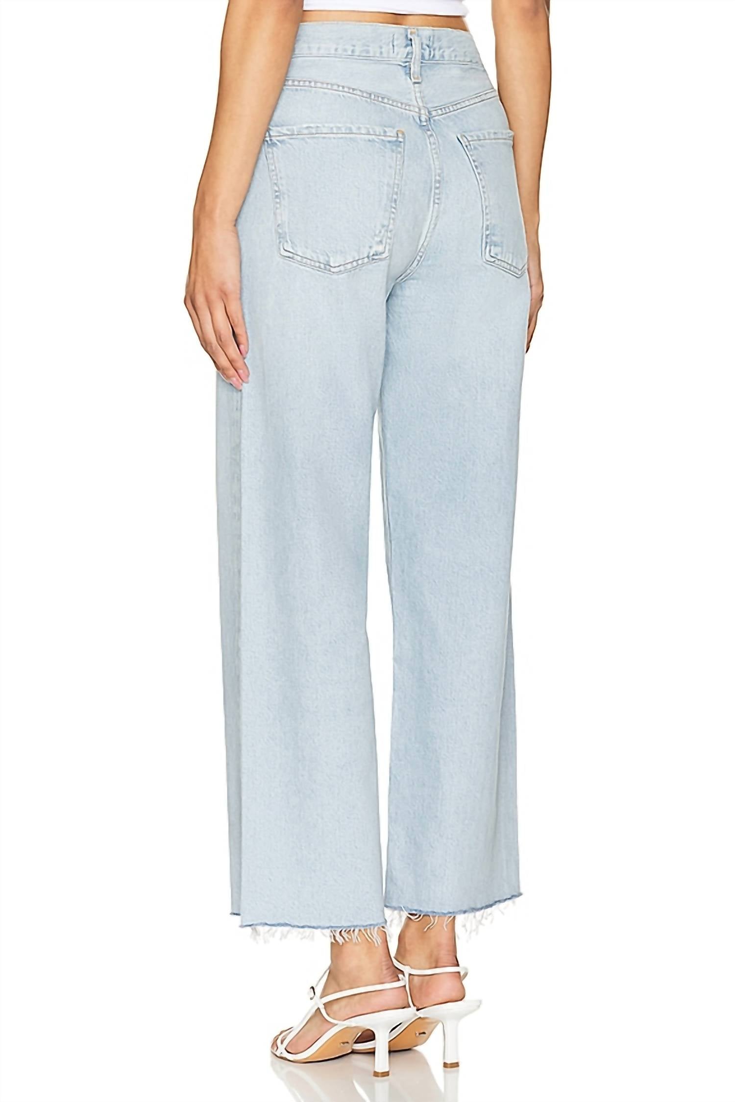 AGOLDE Ren High-waisted Wide-leg Jeans in smash - women's jeans - detail view