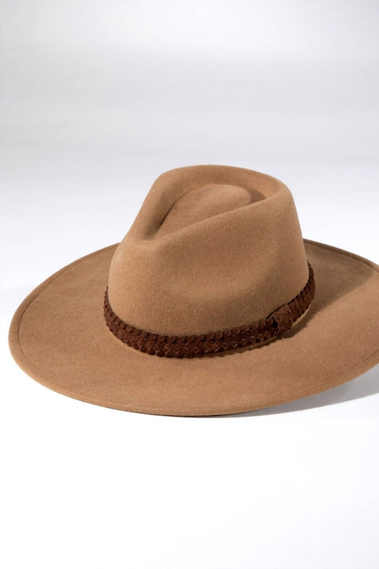 Urbanista - Chic braided leather trim wool panama hat