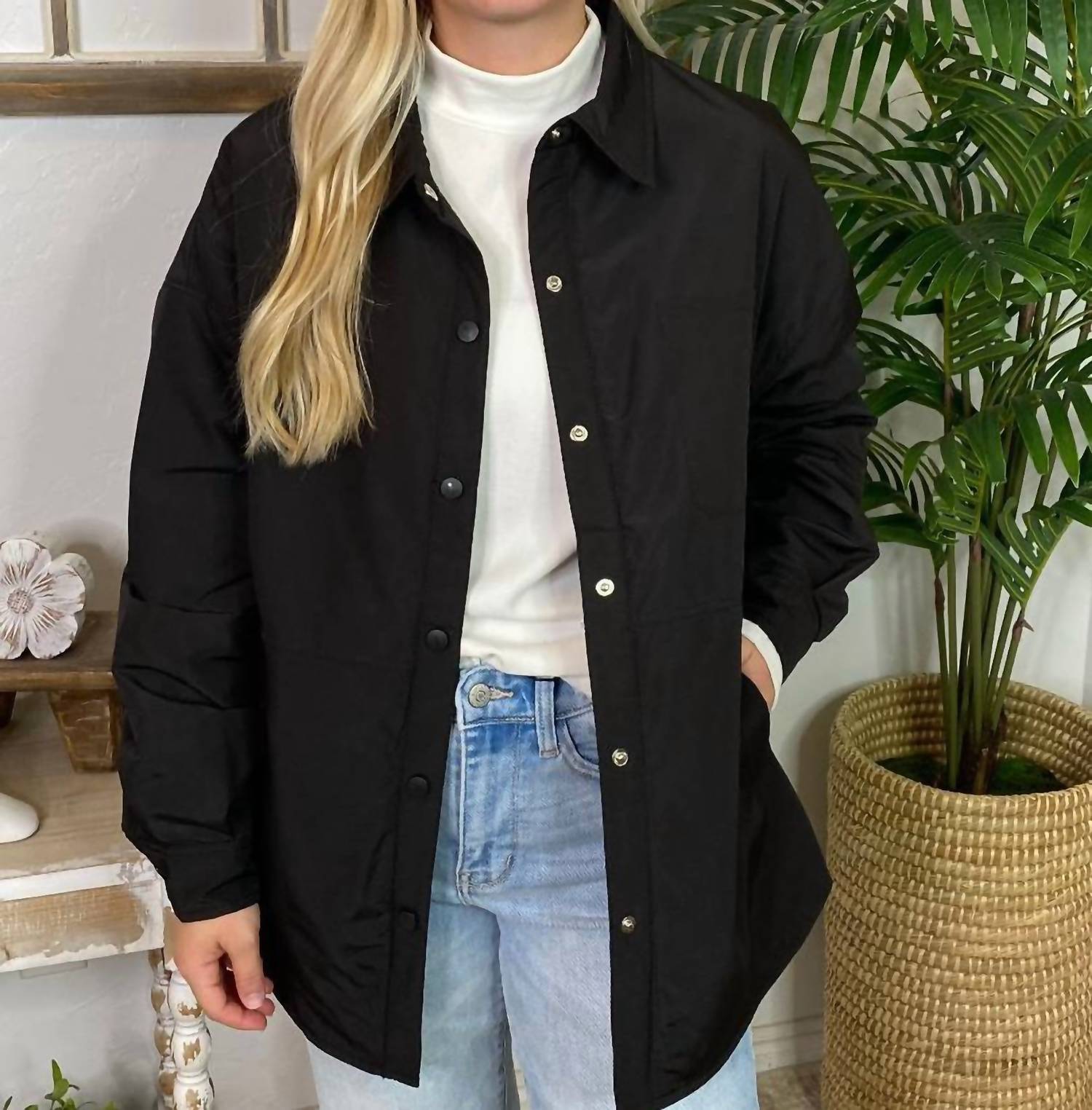 Very J - Collar Button Up Jacket