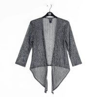Clara Sun Woo Sheer Shimmer Modern Tie Front Cardigan in silver - women's cardigan - view 5