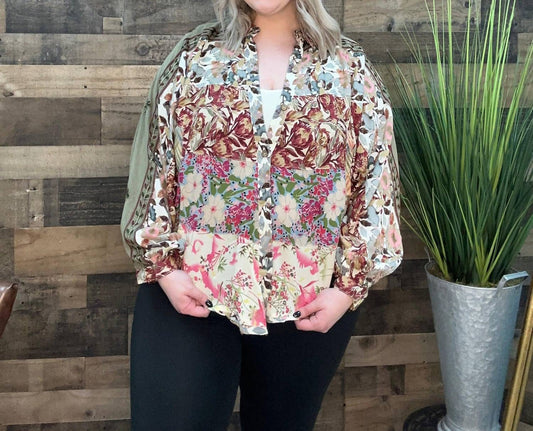 Young Threads - Boho Western Gravel Bishop Sleeve Top