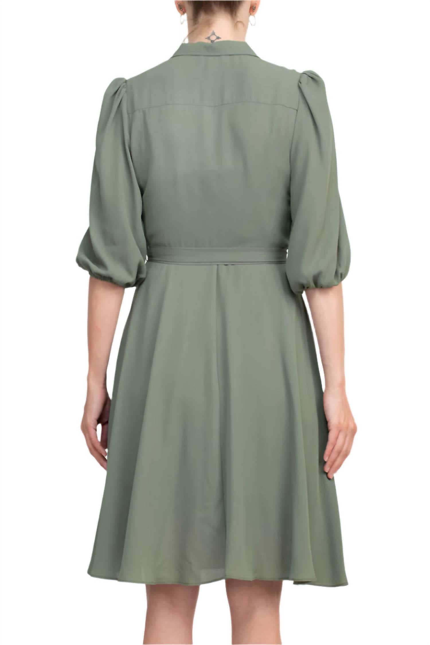 Nanette Lepore - Women's Collared Solid Rayon Dress