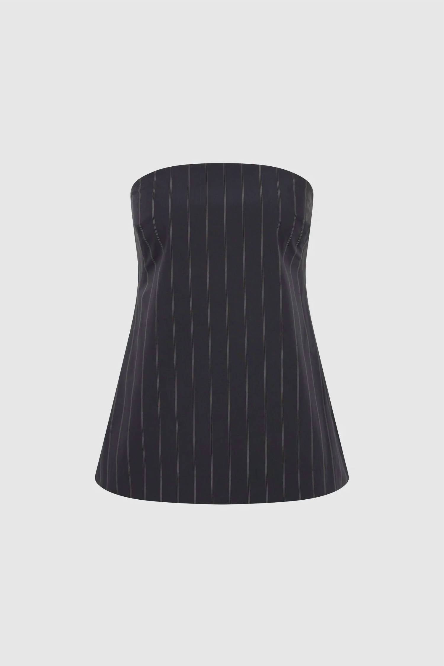 St. Agni STRAPLESS ROULEAU TIE TOP in ink stripe - women's shirt - view 5