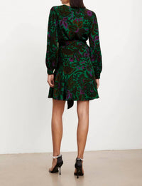 Velvet By Graham & Spencer - Bridget Printed Satin Wrap Dress