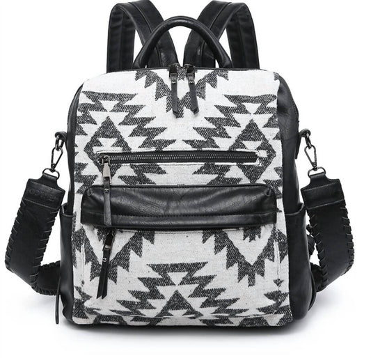 Jen & Co. - Amelia Aztec Convertible Backpack With Guitar Strap